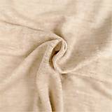 Textil - 100 % ľanový ÚPLET melírová svetlohnedá, šírka 160 cm - 13336361_