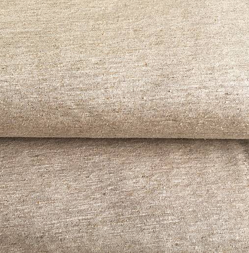 100 % ľanový ÚPLET melírová svetlohnedá, šírka 160 cm