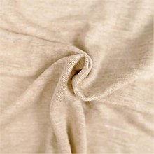 Textil - 100 % ľanový ÚPLET melírová svetlohnedá, šírka 160 cm - 13336361_