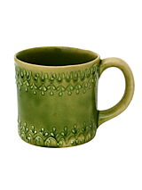 Nádoby - Hrnček čajový, zelený, šupinový vzor vo farbe - 13337929_