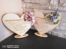 Tabuľky - Kvetinove srdce na podstavci pre mamičku staroruzove - 13335970_