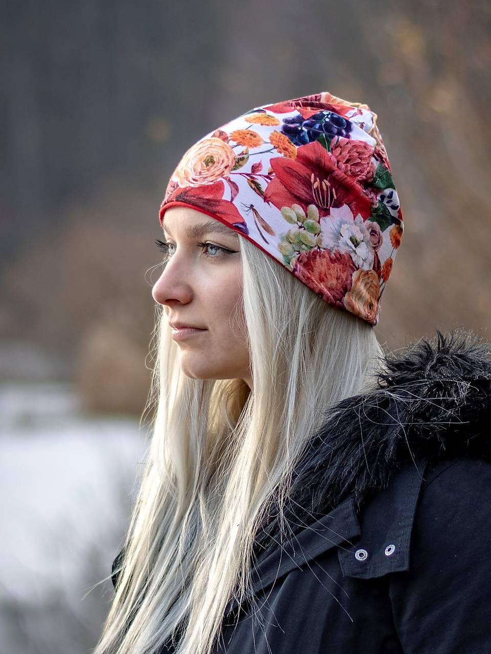 Neskoré leto úpletová čiapka, nákrčník alebo set