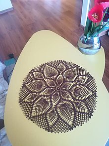 Úžitkový textil - Háčkovaný stredový obrus vo farbe čokoládky - 13341922_