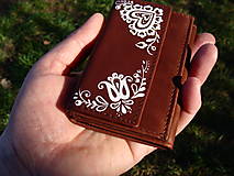 Peňaženky - Kožená peňaženka - folklór - 13339888_