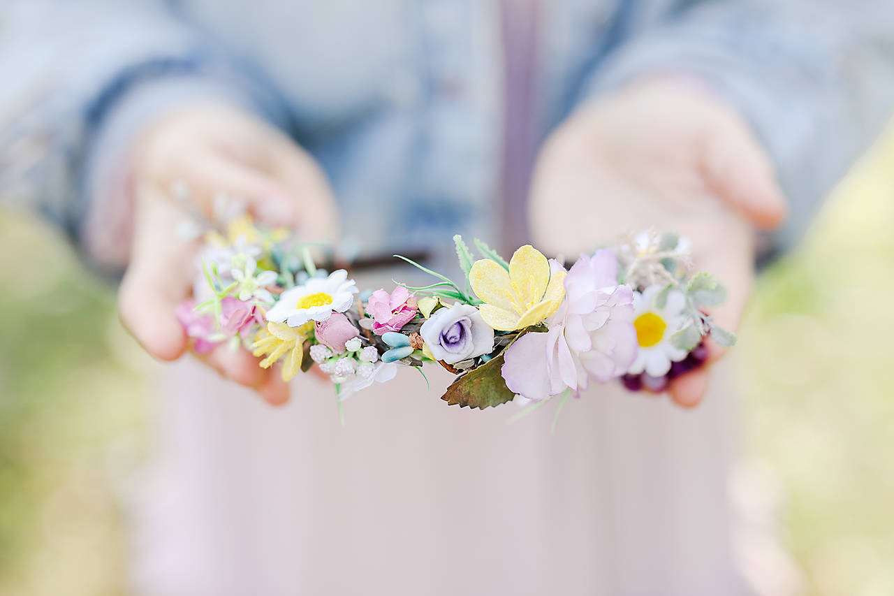 Kvetinová čelenka "jarné úsmevy" 