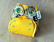 Detské doplnky - PUL plienkové nohavičky s kridelkami  "Bubáci žltí" - 13340953_