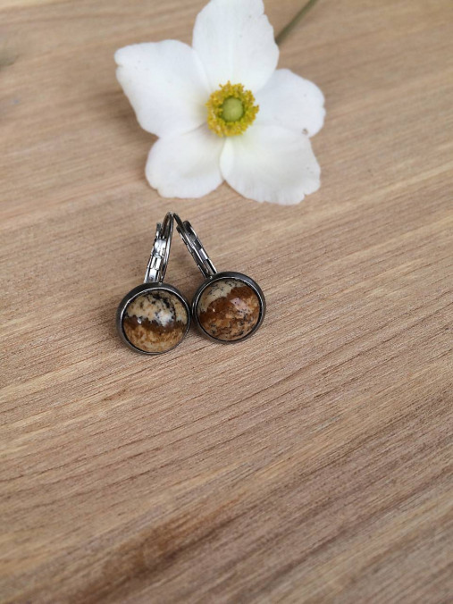 Náušnice - náušnice z Jaspisu - oceľ - 13339727_