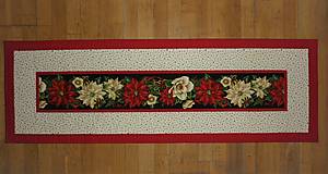 Úžitkový textil - Obrus, štóla s vianočnou ružou - 13344770_