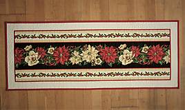 Úžitkový textil - Obrus, štóla s vianočnou ružou - 13344893_