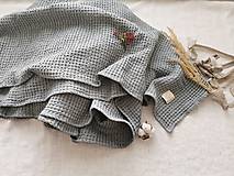 Úžitkový textil - Ľanový waflový prehoz na posteľ (100 x 200 - ružová) - 13345155_
