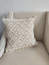 Úžitkový textil - Makramé obliečka na vankúš II - 13344998_