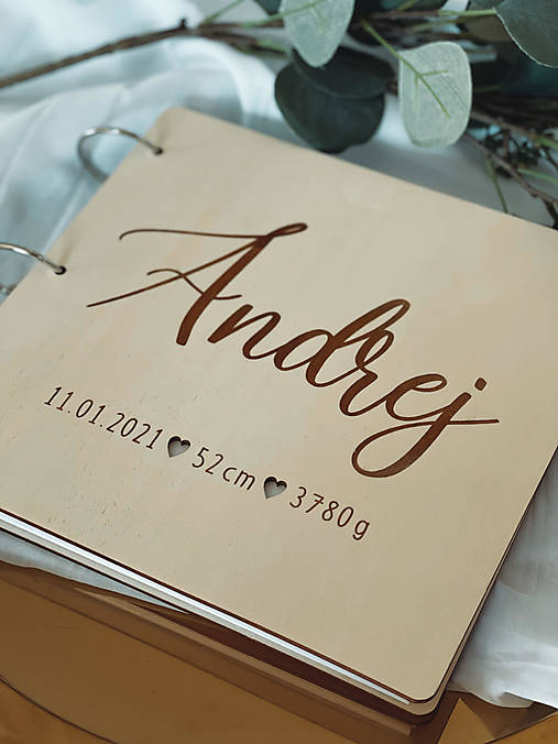 Papiernictvo - Detský drevený fotoalbum simple - 13348481_