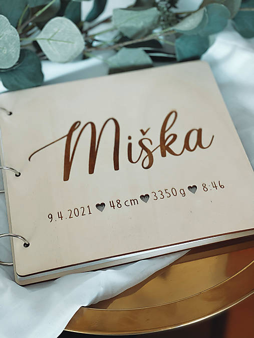 Papiernictvo - Detský drevený fotoalbum simple - 13348483_