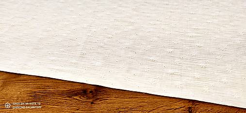 Textil - 	Dvojitá gazovina - Mušelin - So vzorom (Biela) - 13347415_
