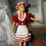 Hračky - Háčkované šatičky pre Barbie (Biele s bolerkom pre Barbie) - 13345590_