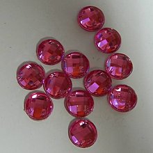 Iný materiál - Našívacie kamienky kruh 10mm (štvorčekový povrch) (ružové) - 13348829_