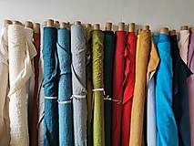 Textil - 100 % ľan predpraný, mäkčený prémiový európsky ľan - cena za 0,5m (svieža modrá Ľ33) - 13346600_