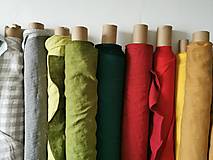 Textil - 100 % ľan predpraný, mäkčený prémiový európsky ľan - cena za 0,5m (lesná zelená Ľ32) - 13346652_