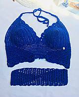 Spodná bielizeň - Bikini top a letná čelenka v kráľovskej modrej - 13352095_