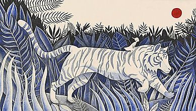 Kresby - Autorský plakát Běžící tygr - 13349918_