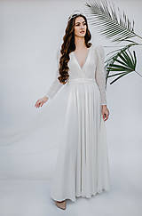 Šaty - Svadobné šaty z bodkovaného tylu s kruhovou sukňou - 13352325_