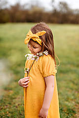 Detské oblečenie - Vzdušné šaty 100% ĽAN mango - 13352881_