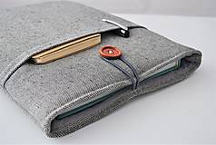 Na notebook - Obal na notebook s gombíkom NA MIERU (vzorkovník látok) (jednoduché predné vrecko) - 13352112_