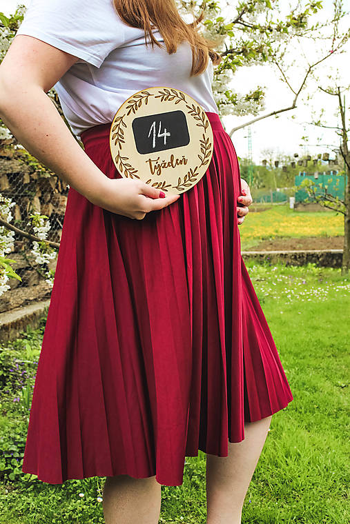 Tabuľky - Drevený míľnik TÝŽDEŇ - 13352183_