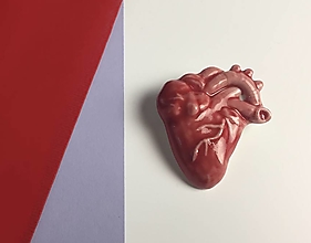 Brošne - I heart U (3,5x3,5cm - Červená) - 13351896_