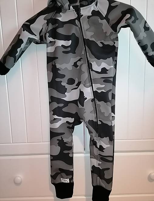 Detské oblečenie - Softshell Overal maskac biely - 13353300_