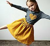 Detské oblečenie - Detská sukňa "SUNNY GIRL" - žltá so zlatou potlačou púpav - 13354698_