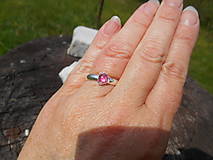 Prstene - ring pink turmalina-rúžový turmalín - 13356111_