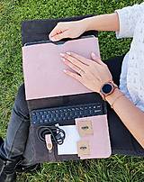 Obaly na tablet - Univerzálne puzdro na tablet a klávesnicu z brúsenej kože nude - 13353648_