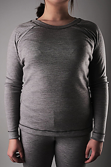 Topy, tričká, tielka - Dámsky merino nátelník sivý (raglánový strih) - 13355537_