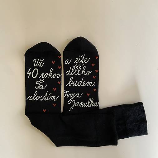 Maľované ponožky k výročiu SVADBY (Čierne)
