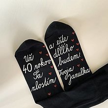 Ponožky, pančuchy, obuv - Maľované ponožky k výročiu SVADBY (Čierne) - 13353235_