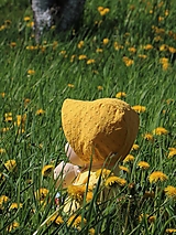 Detské čiapky - Letný detský čepček Sára žltý - 13359632_