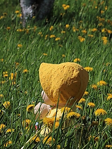 Detské čiapky - Letný detský čepček Sára žltý - 13359632_