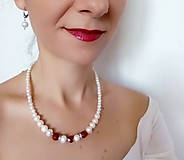 Sady šperkov - Luxusná sada - sladkovodné perly, swarovski srdce - 13358107_