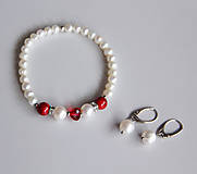 Sady šperkov - Luxusná sada - sladkovodné perly, swarovski srdce - 13358117_
