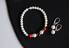 Sady šperkov - Luxusná sada - sladkovodné perly, swarovski srdce - 13358118_