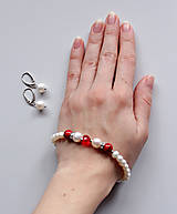 Sady šperkov - Luxusná sada - sladkovodné perly, swarovski srdce - 13358119_