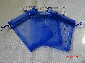 Obalový materiál - Výpredaj: Organzové vrecká 7/9 cm modré - 13358922_