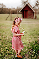 Detské oblečenie - Vzdušné šaty 100% ĽAN pink - 13356650_