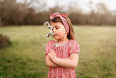 Detské oblečenie - Vzdušné šaty 100% ĽAN pink - 13356652_