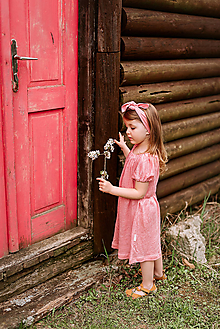 Detské oblečenie - Vzdušné šaty 100% ĽAN pink - 13356651_