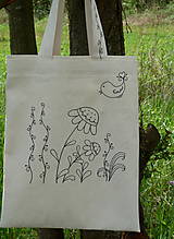 Nákupné tašky - Taška zo surovej bavlny Kreslený vtáčik - 13361673_