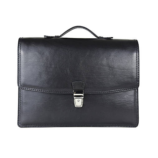 Pánske tašky - Elegantná kožená aktovka z pravej kože v čiernej farbe  - 13362391_