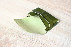 Peňaženky - Kožená minimalistická peňaženka  (Zelená) - 13363636_