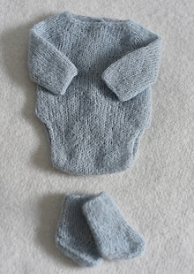 Detské oblečenie - Newborn body s dlhými rukávmi a ponožtičky (Svetlomodrý set 14) - 13361697_